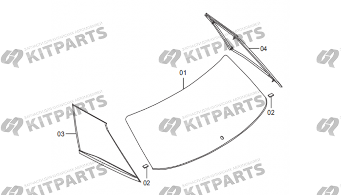 Стекла двери задка и боковин FAW T77